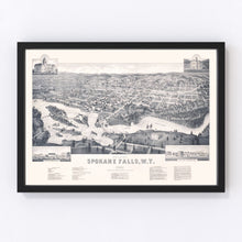 Load image into Gallery viewer, Vintage Map of Spokane Falls, Washington 1884