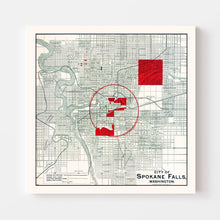 Load image into Gallery viewer, Vintage Map of Spokane Falls, Washington 1890