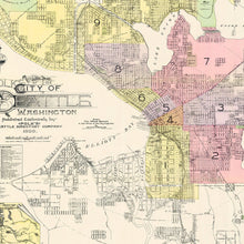 Load image into Gallery viewer, Vintage Map of Seattle, Washington 1899