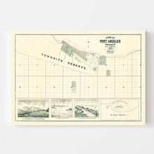 Load image into Gallery viewer, Vintage Map of Port Angeles, Washington 1890