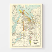 Load image into Gallery viewer, Vintage Map of Tacoma, Washington 1923