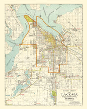 Load image into Gallery viewer, Vintage Map of Tacoma, Washington 1923