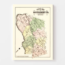 Load image into Gallery viewer, Vintage Map of Montgomery County, Washington DC 1879