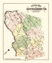 Load image into Gallery viewer, Vintage Map of Montgomery County, Washington DC 1879