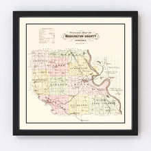 Load image into Gallery viewer, Vintage Map of Washington County, Nebraska 1908