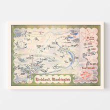 Load image into Gallery viewer, Vintage Map of Richland, Washington 1946