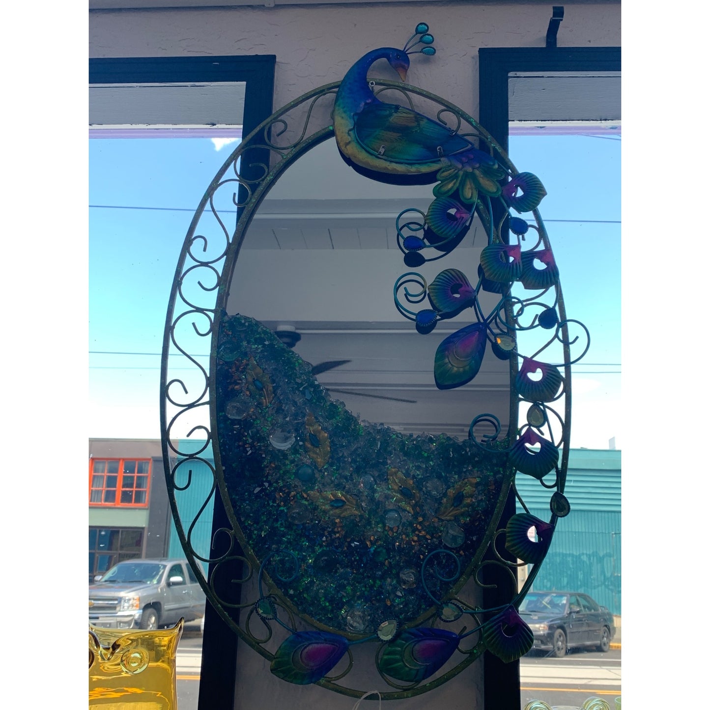 Peacock Mirror Resin and Glass By Kimberly Bottemiller