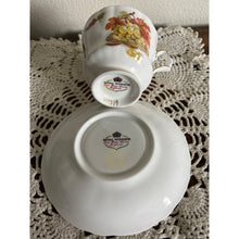 Load image into Gallery viewer, Royal Windsor Fine Bone China England Fruit Nut Gold Trim Teacup & Saucer