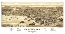 Load image into Gallery viewer, Vintage Map of Seattle, Washington 1884
