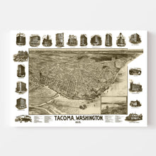 Load image into Gallery viewer, Vintage Map of Tacoma, Washington 1893
