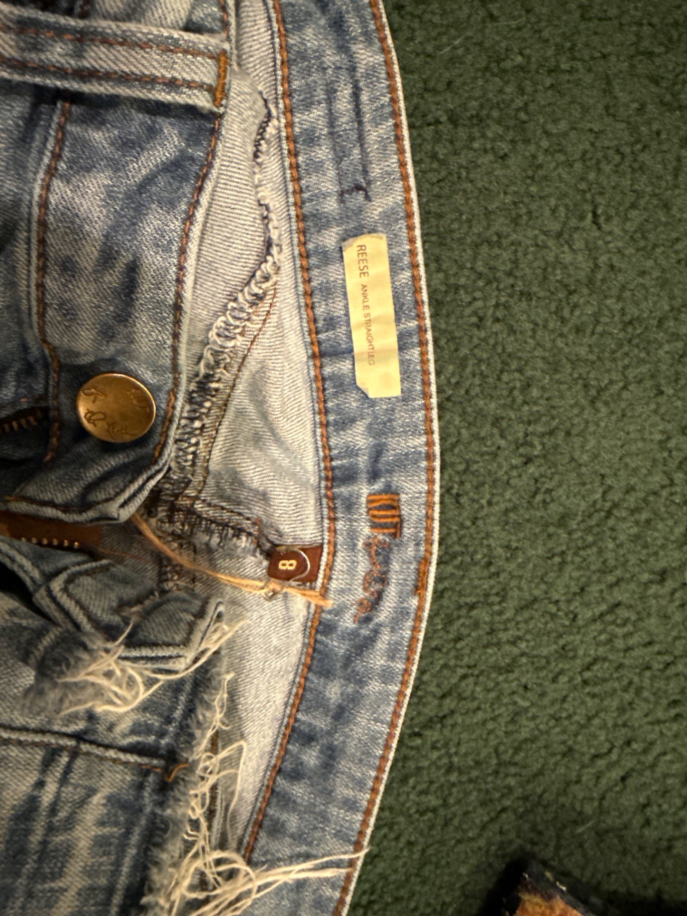 S-Kut Light blue Denim 8 Jeans, pink roses, and distressed jeans