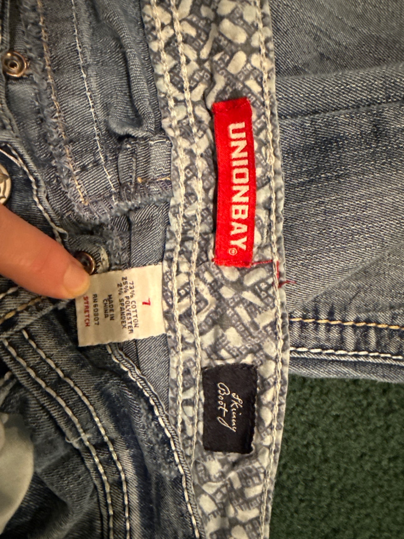 S-Union Bay Blue Denim skinny boot, 7 Jeans
