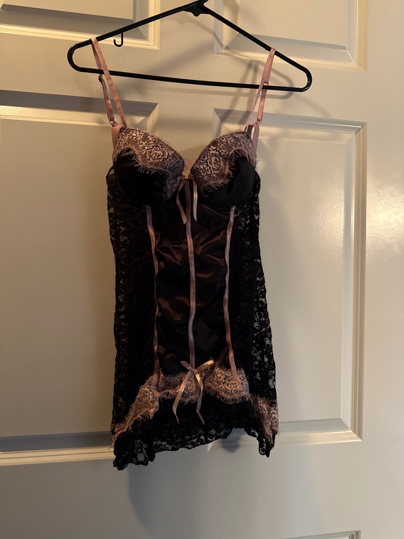 Victorias secret Black and Pink Lace and Satin Lingerie