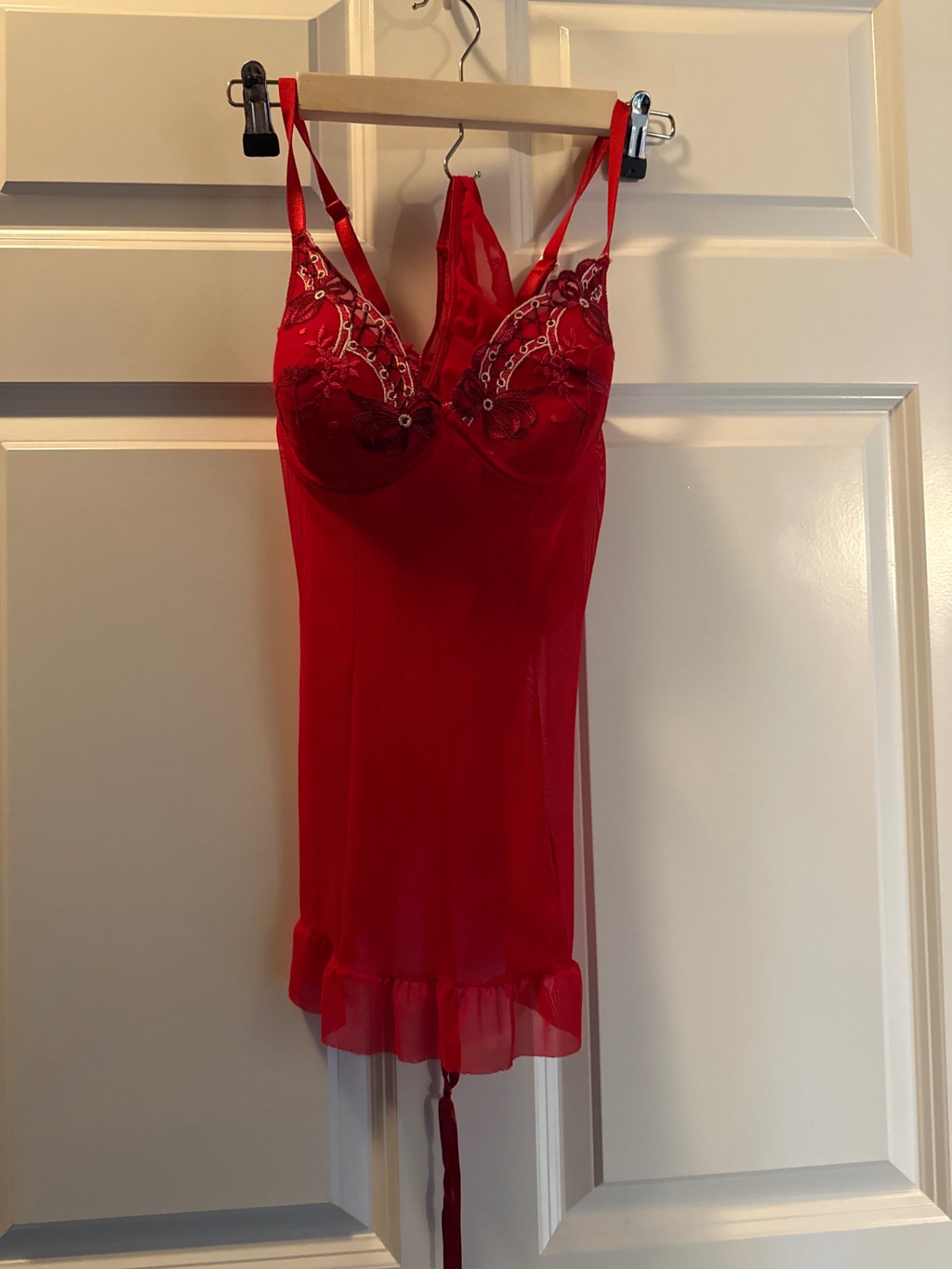 Victorias secret Red Lace and Mesh Lingerie New without tags