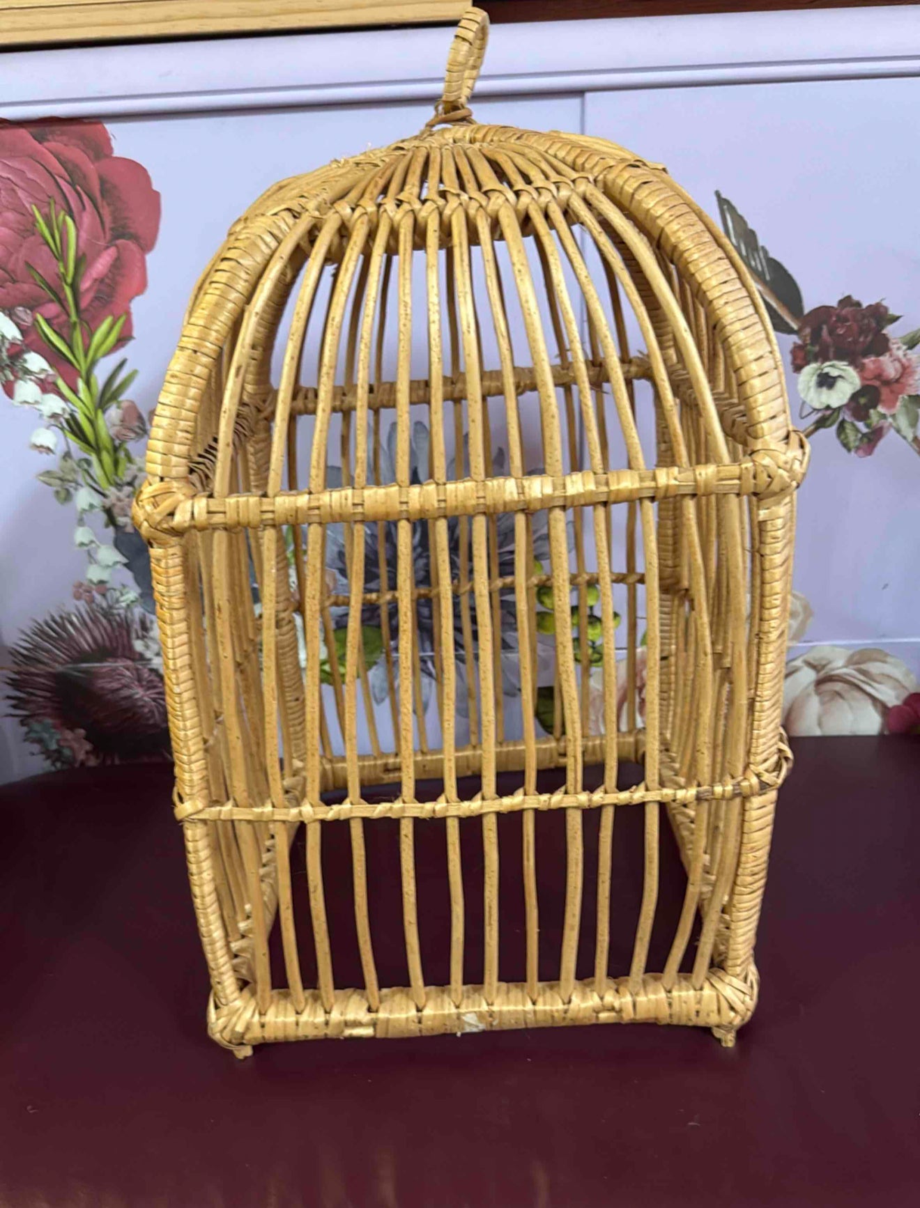 Mid 20th Century Rattan Birdcage (no bottom)