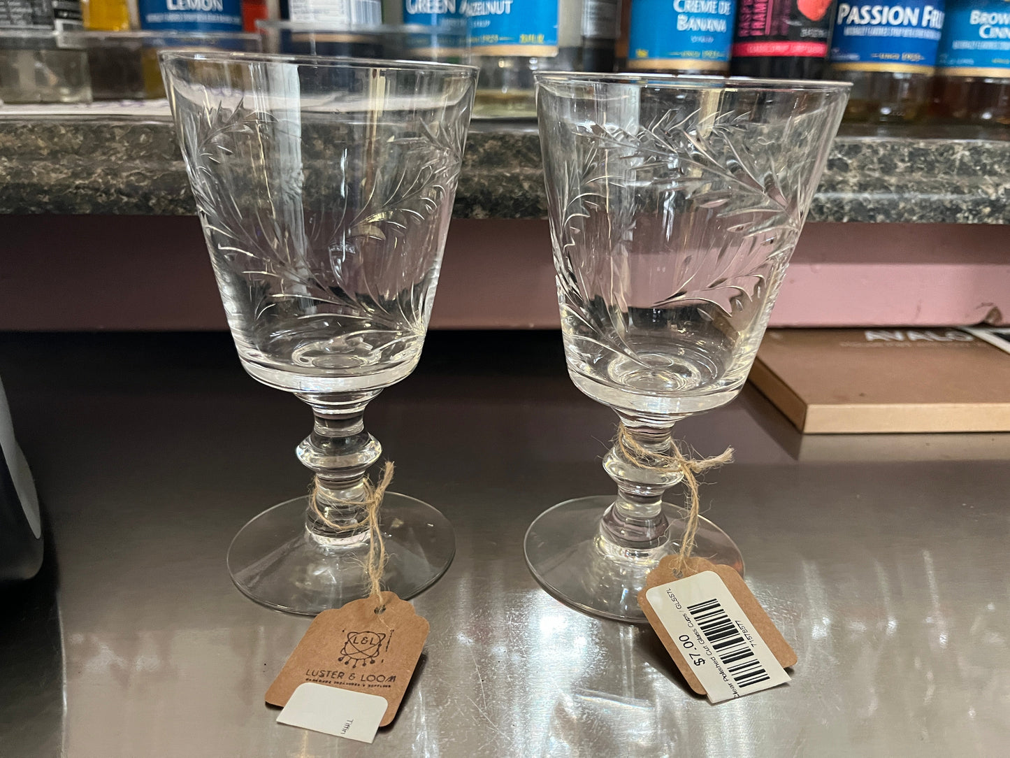 Tiffin Clear Polished Cut Glass Cups
