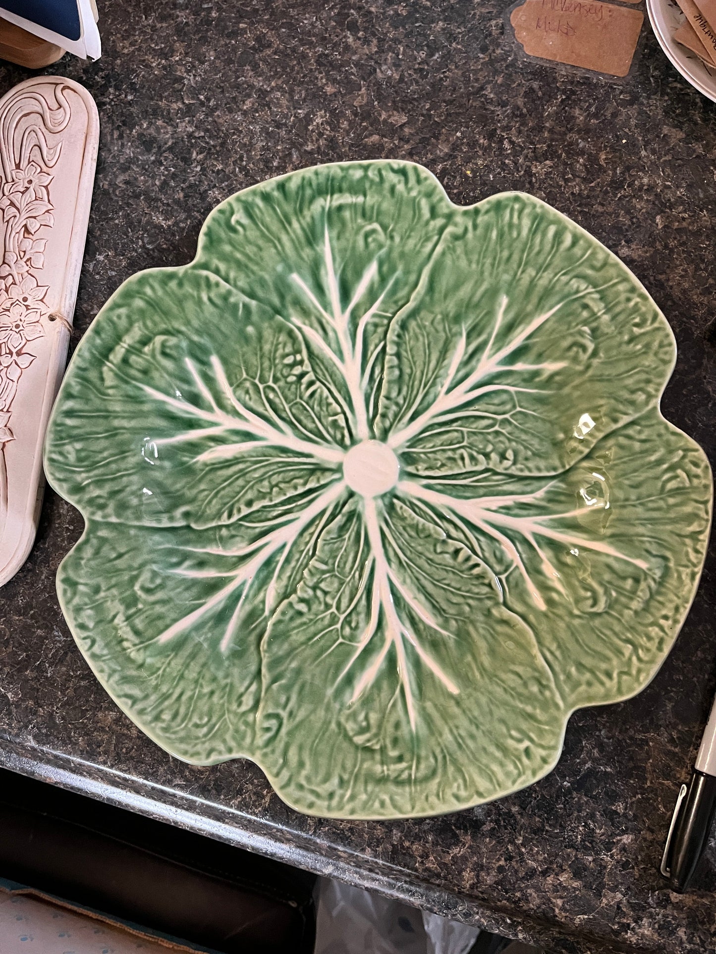 Bordallo Pinheiro Glass Cabbage Plate