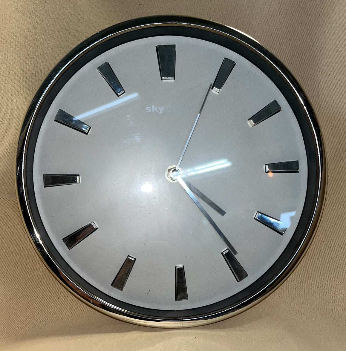 Sky Timer Grey Plastic Clock