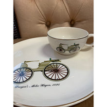 Load image into Gallery viewer, 1895-1903 Gold Trim Porcelain Lunch Set of 4 Antique Automobiles
