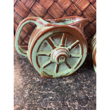 Load image into Gallery viewer, Frankoma Prairie Green Wagon Wheel Cream and Sugar dishes