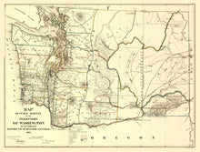 Load image into Gallery viewer, Vintage Map of Washington 1866