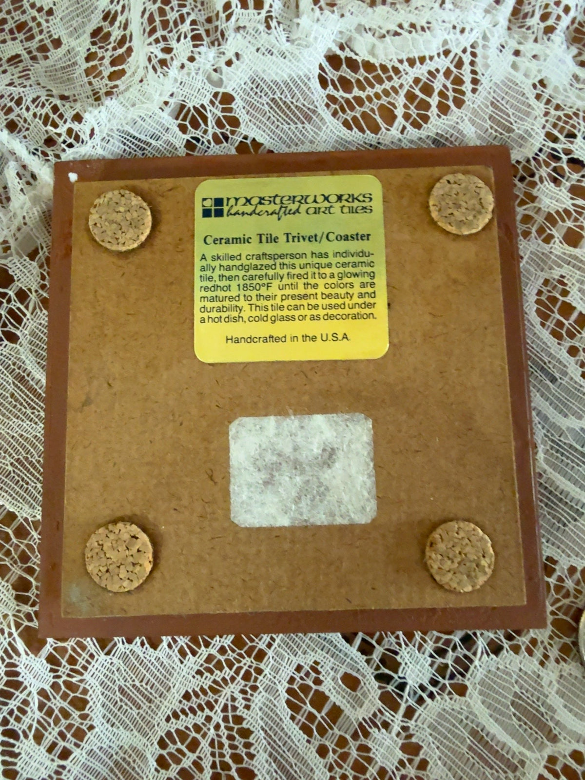 Vintage Masterworks Yellowstone Wildlife Ceramic Tile Trivet – Handcrafted in USA