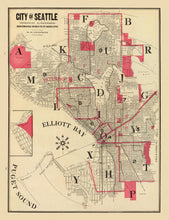 Load image into Gallery viewer, Vintage Map of Seattle, Washington 1909