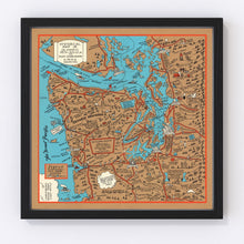 Load image into Gallery viewer, Vintage Map of Seattle, Washington 1934