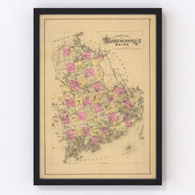 Load image into Gallery viewer, Vintage Map of Washington County, Maine 1885