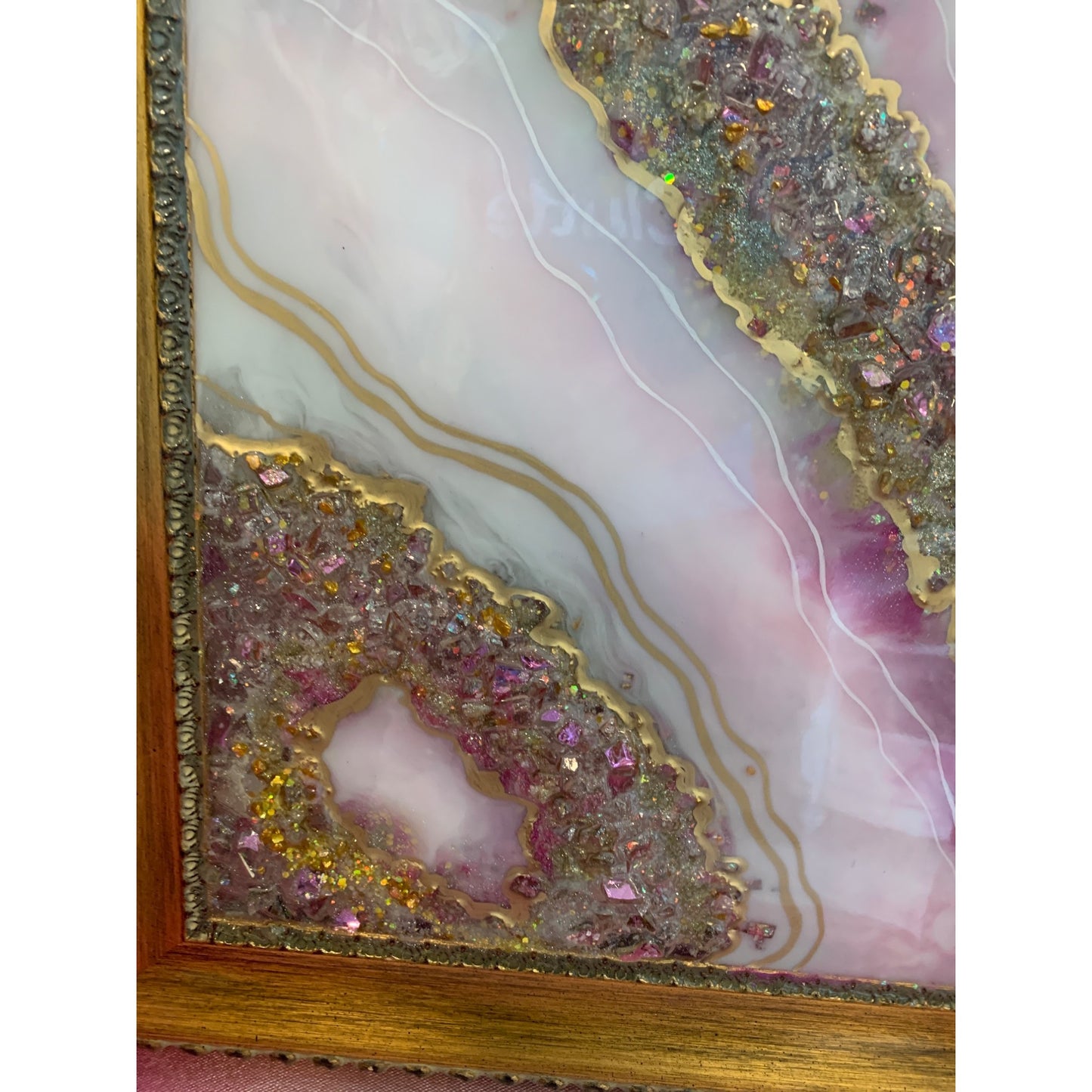 Pink Geode Resin and Glass By Kimberly Bottemiller