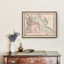 Load image into Gallery viewer, Vintage Map of Washington & Oregon 1861