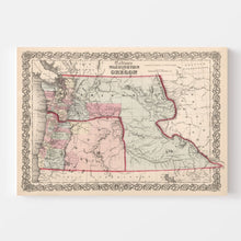 Load image into Gallery viewer, Vintage Map of Washington & Oregon 1861