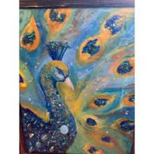 Load image into Gallery viewer, Peacock Painted with Resin and Glass by Kimberly Bottemiller