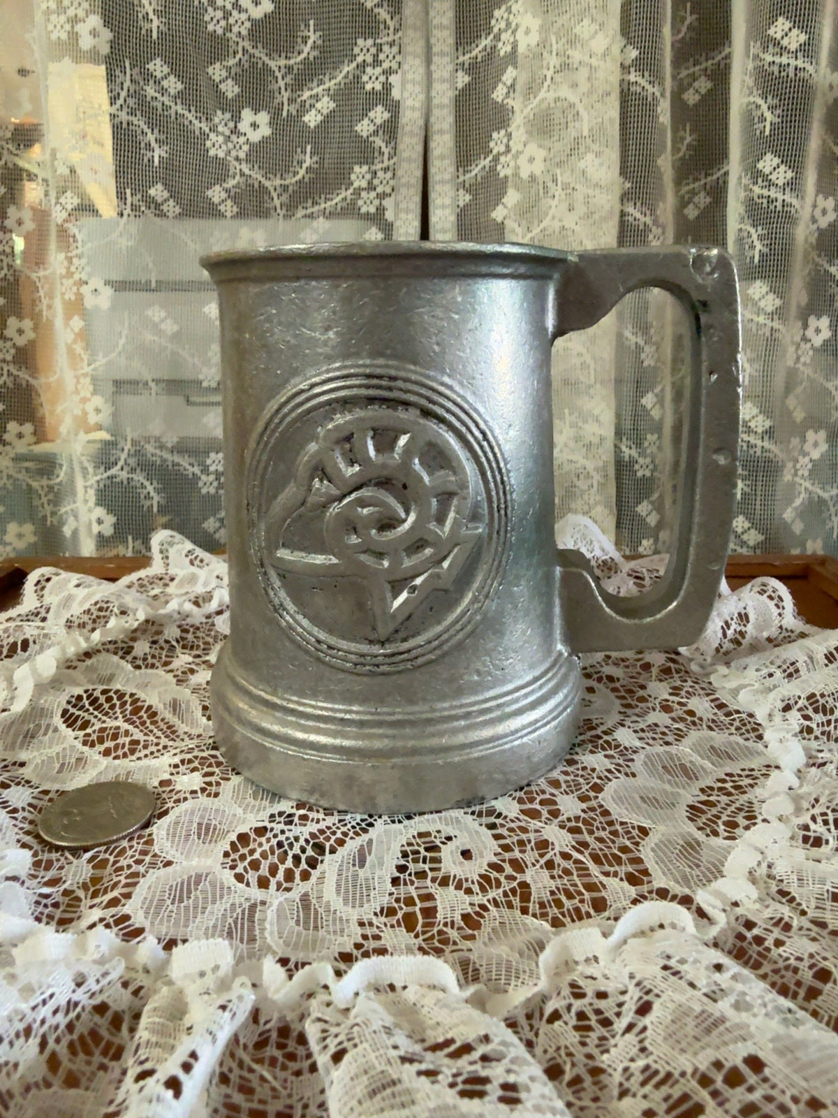 Vintage Cast Aluminum “Ram Pub” Tankard Mug with Ram Emblem