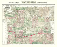 Load image into Gallery viewer, Vintage Map of Washington 1889
