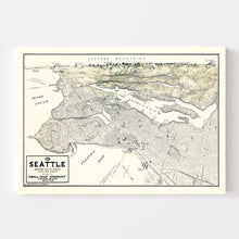 Load image into Gallery viewer, Vintage Map of Seattle, Washington 1925