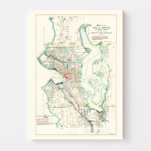 Load image into Gallery viewer, Vintage Map of Seattle, Washington 1911