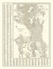 Load image into Gallery viewer, Vintage Map of Seattle, Washington 1920