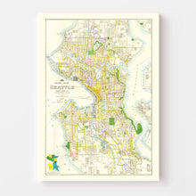 Load image into Gallery viewer, Vintage Map of Seattle, Washington 1924