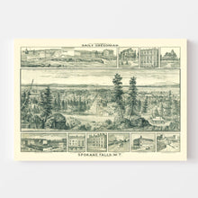 Load image into Gallery viewer, Vintage Map of Spokane Falls, Washington 1880