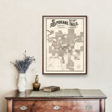 Load image into Gallery viewer, Vintage Map of Spokane Falls, Washington 1889