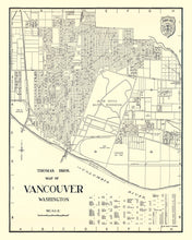 Load image into Gallery viewer, Vintage Map of Vancouver, Washington 1920