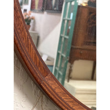 Load image into Gallery viewer, Vintage Carved Mahogany Shield Mirror With Floral Cap Detail