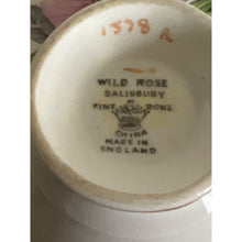 Load image into Gallery viewer, Wild Rose Salisbury Fine Bone China With Blue and Pink Flowers Made in England Teacup & Saucer