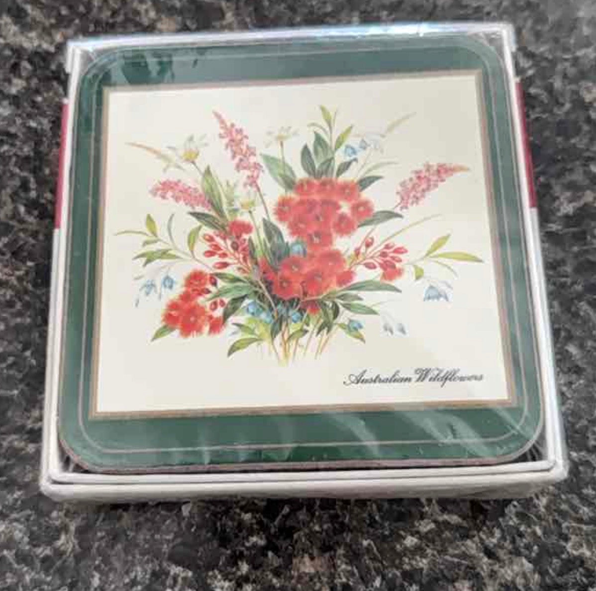 Set of Six "Australian Wildflowers" Pimpernel Coasters in Original Packaging