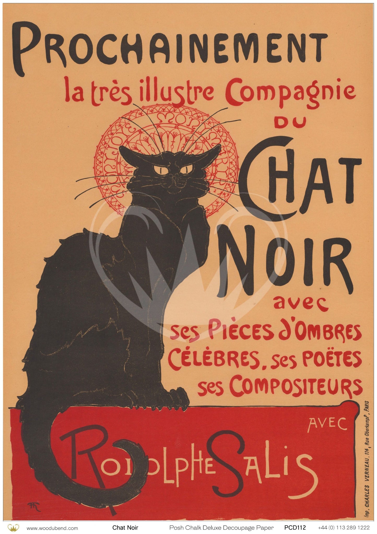 Chat Noir Posh Chalk Deluxe Decoupage - A1 23-3/8" x 33-1/8" in
