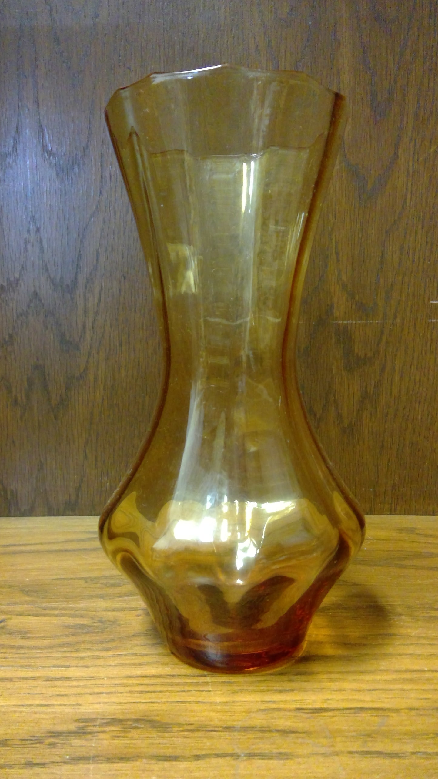 Amber Swung Glass Vase
