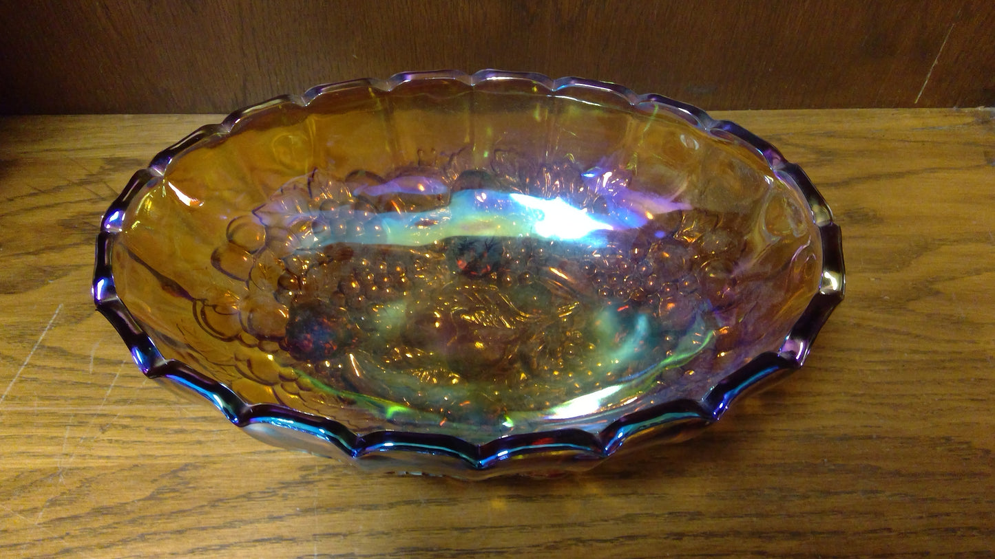 Vintage Carnival Glass Fruit Bowl