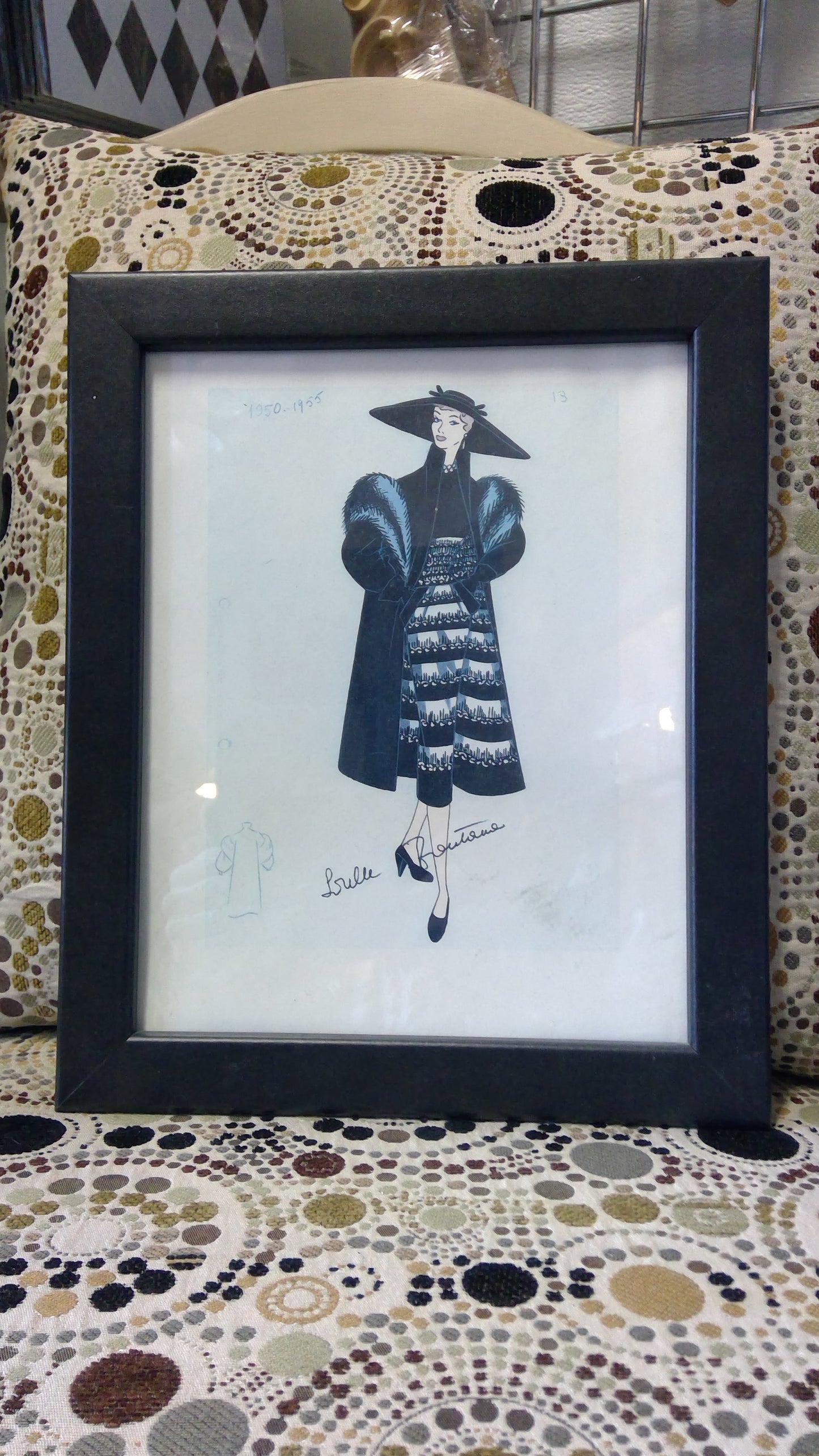 Vintage Framed Fashion sketch