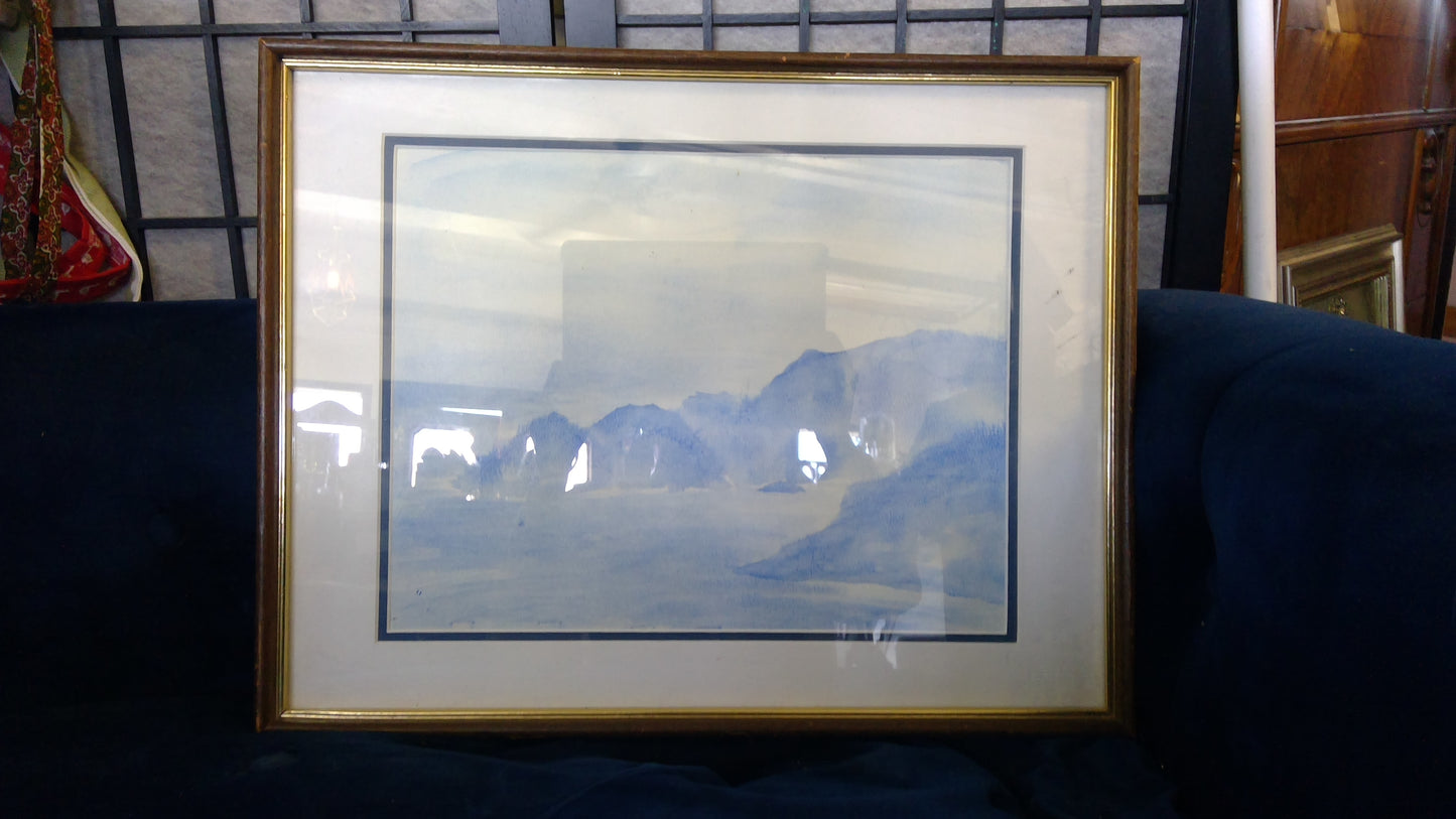 Framed Watercolor painting of the cost